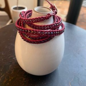 Chan Luu Merlot Leather Wrap Bracet